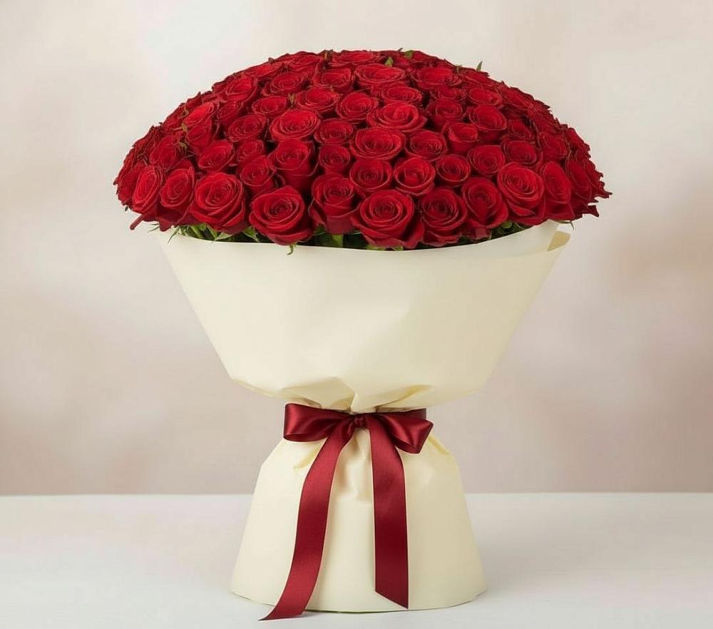 Букет 101 Красная роза Милано в Медвенке