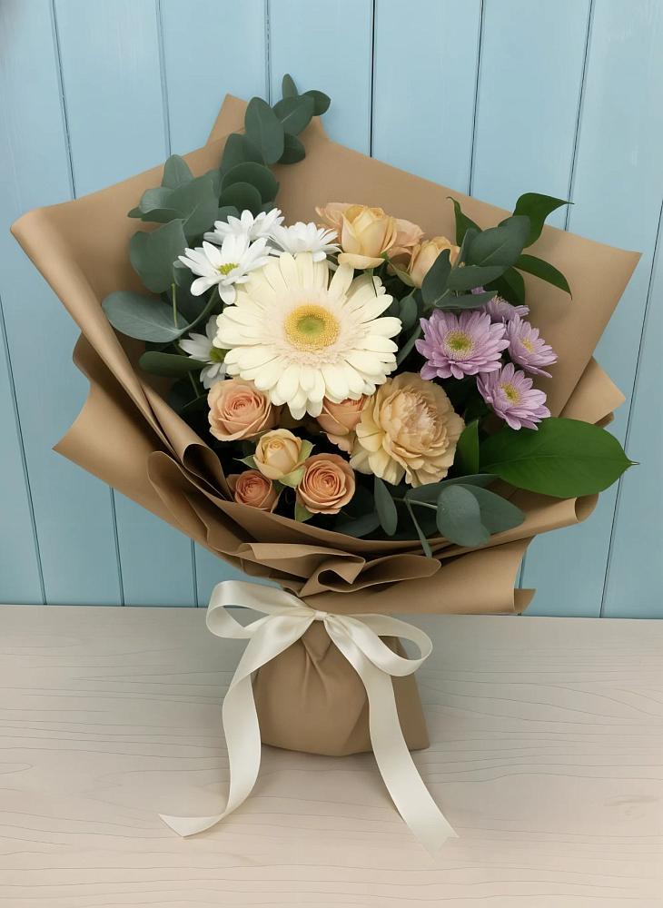 Букет цветов из: Герберы и Хризантемы в Медвенке
