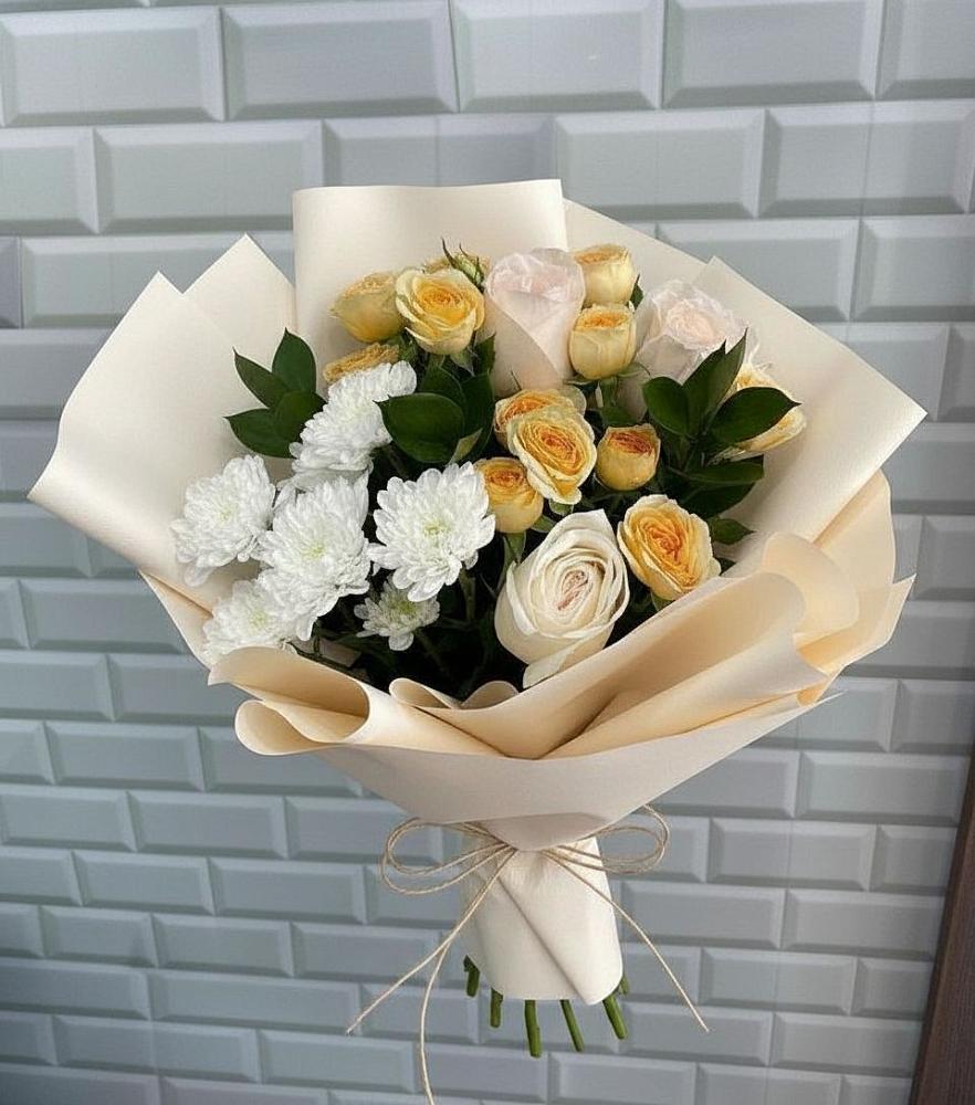 Букет цветов из: Розы и Хризантемы в Медвенке