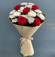 Букет цветов из:  Розы и Хризантемы #REPLACE_PRED# Медвенке