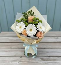Букет цветов из:  Герберы, Розы и Хризантемы в Медвенке