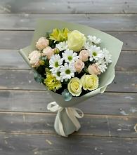 Букет цветов из:  Альстромерии, Розы и Хризантемы в Медвенке